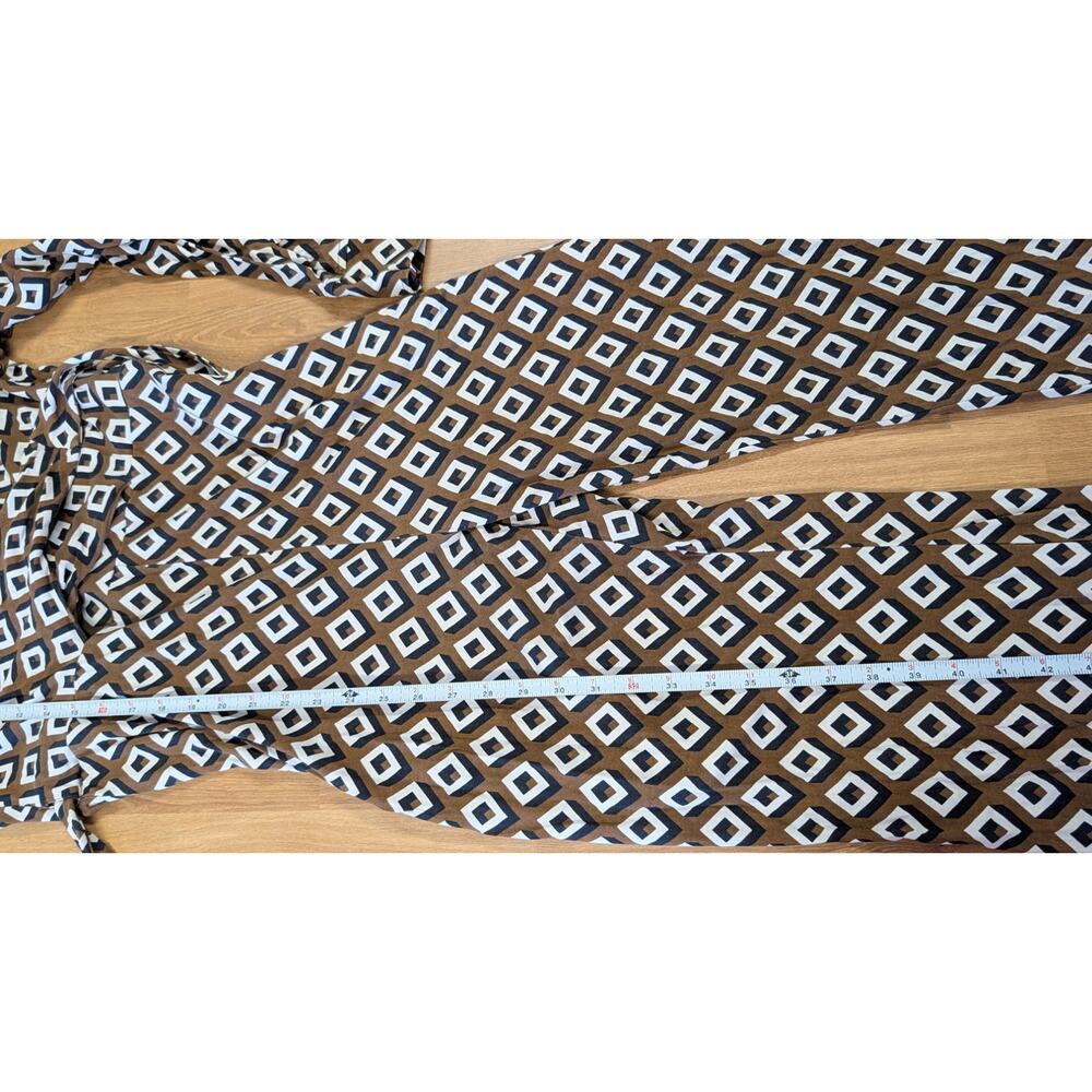 DVF Diane Von Furstenberg Michelle Wrap-Effect Printed Silk Jersey Jumpsuit 12 - Picture 9 of 13